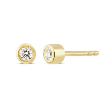 Nuran 14 ct red gold studs, from the Tube series with 2 x 0,04 ct Diamonds Wesselton SI