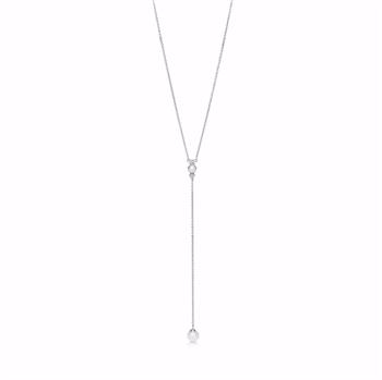 Seville sølv halskæde med cz og perle