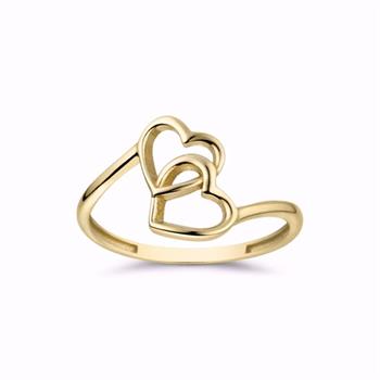 Guld & Sølv Design guldring med hjärtan i 8 karat guld