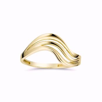 Guld & Sølv Design guldring i 8 karat guld med vågformad design
