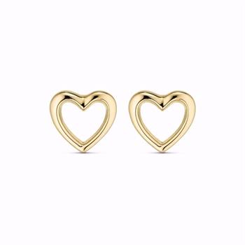 Guld & Sølv Design hjärtörhängen i 8 kt guld 3 mm
