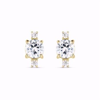 Guld & Sølv Design örhängen i 8 kt guld med zirkonia 8 mm