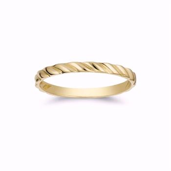 Guld & Sølv Design guldring snoet i 8 kt guld