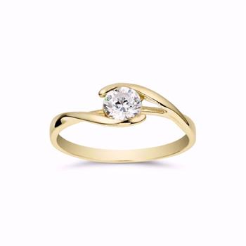 Guld & Sølv Design 8 kt guldring med zirkonia