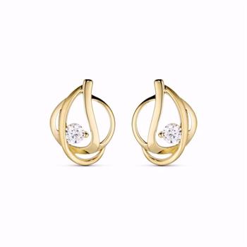 Guld & Sølv Design örhängen i 8 kt guld med zirkonia