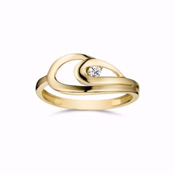 Guld & Sølv Design guldring i 8 kt med zirkonia
