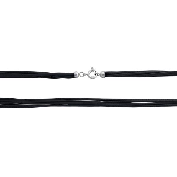 Blicherfuglsang 6 strand black cotton necklace w/silver clasp