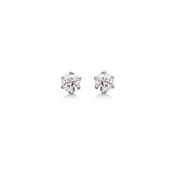 Elegant rhodium-plated silver studs with synthetic cubic zirconia in 6 prongs. from Støvring Design