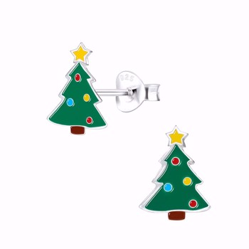 Christmas tree sterling silver earrings from Guld & Sølv Design
