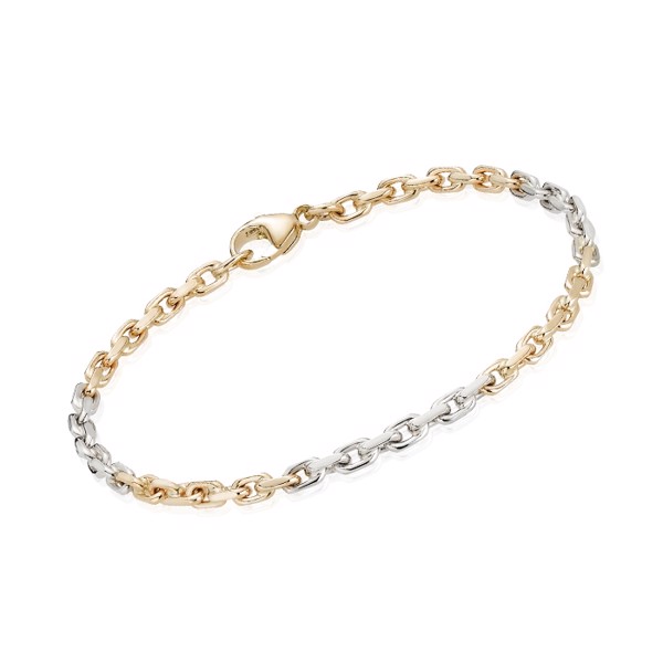 Anchor Facet 14 kt bicolor bracelet