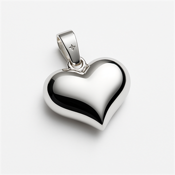 Cute plump heart pendant, measures 18 x 16 mm from Støvring Design