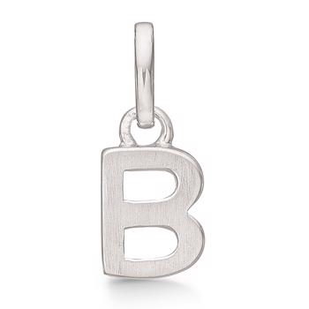 Letter pendant 8 mm, A-Z in sterling silver with matt and polished side