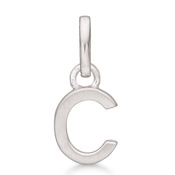 Letter pendant 8 mm, A-Z in sterling silver with matt and polished side