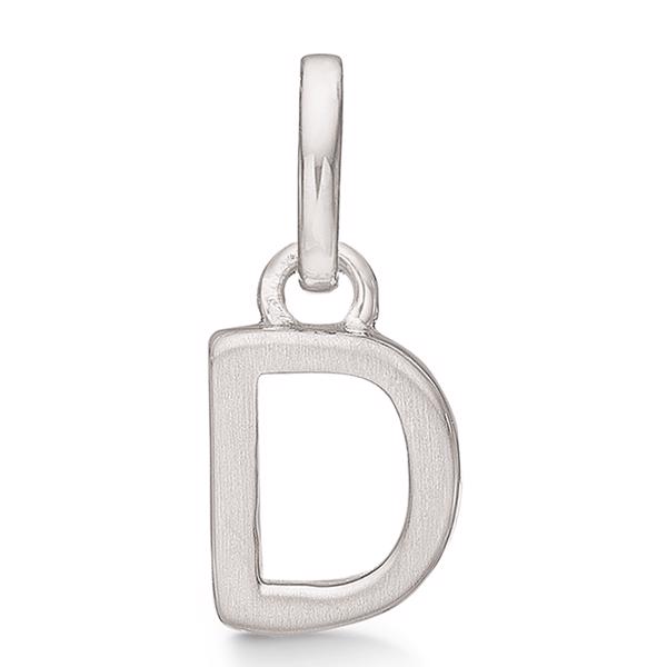 Letter pendant 8 mm, A-Z in sterling silver with matt and polished side