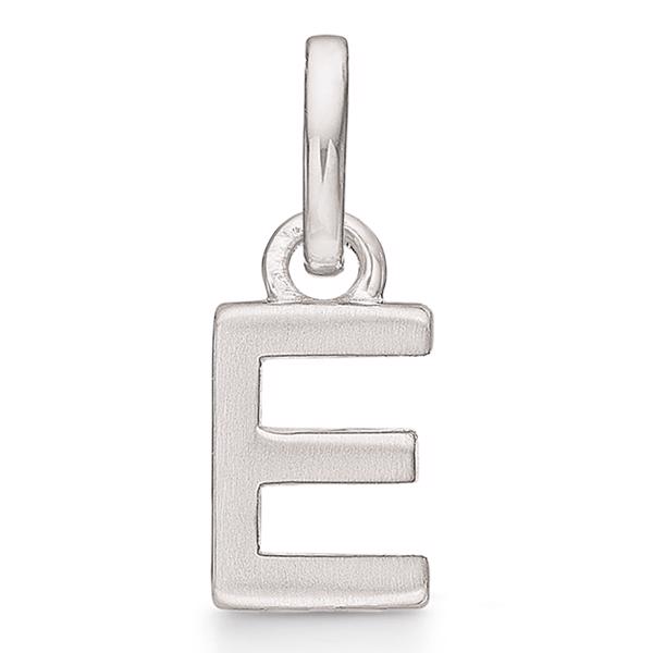 Letter pendant 8 mm, A-Z in sterling silver with matt and polished side