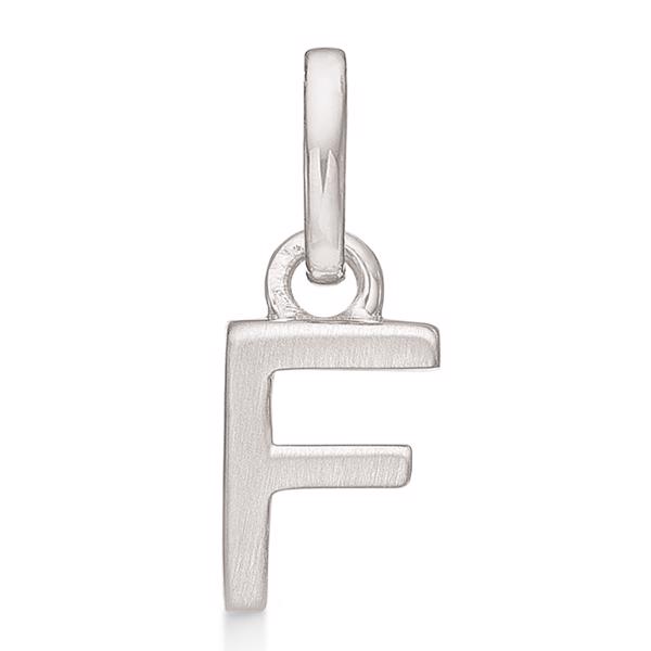 Letter pendant 8 mm, A-Z in sterling silver with matt and polished side