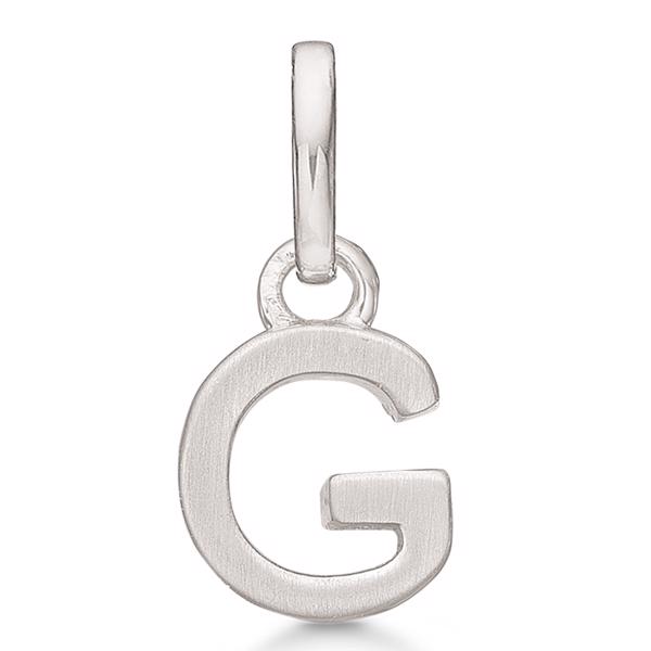 Letter pendant 8 mm, A-Z in sterling silver with matt and polished side