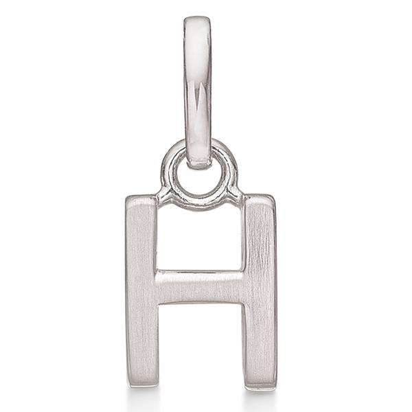 Letter pendant 8 mm, A-Z in sterling silver with matt and polished side