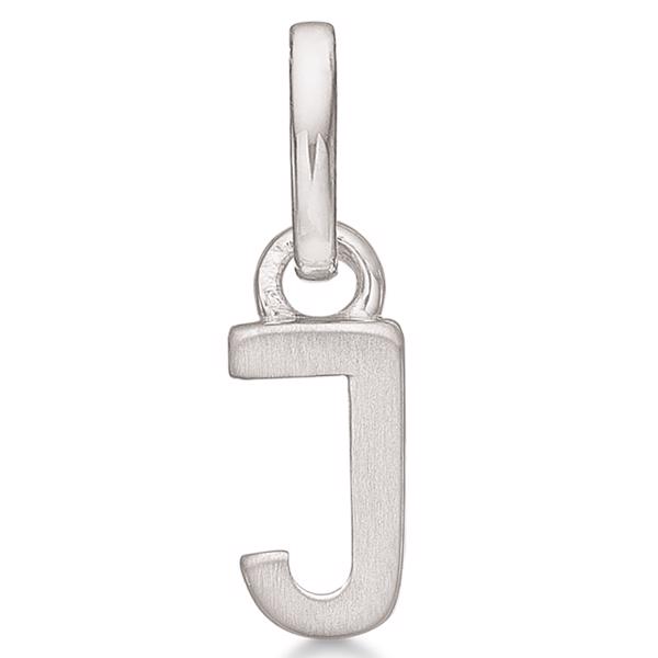 Letter pendant 8 mm, A-Z in sterling silver with matt and polished side