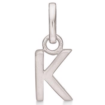Letter pendant 8 mm, A-Z in sterling silver with matt and polished side