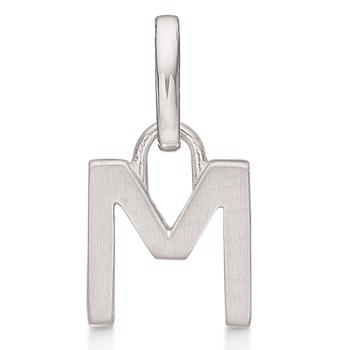 Letter pendant 8 mm, A-Z in sterling silver with matt and polished side