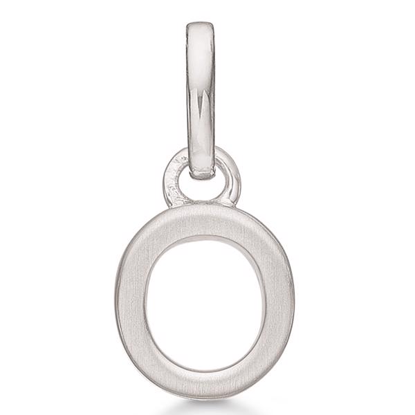 Letter pendant 8 mm, A-Z in sterling silver with matt and polished side