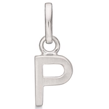 Letter pendant 8 mm, A-Z in sterling silver with matt and polished side