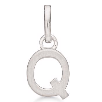 Letter pendant 8 mm, A-Z in sterling silver with matt and polished side