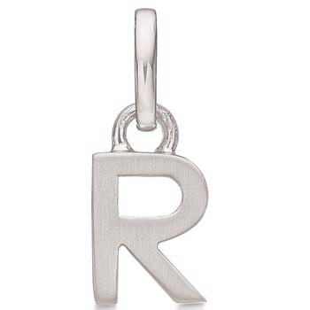 Letter pendant 8 mm, A-Z in sterling silver with matt and polished side