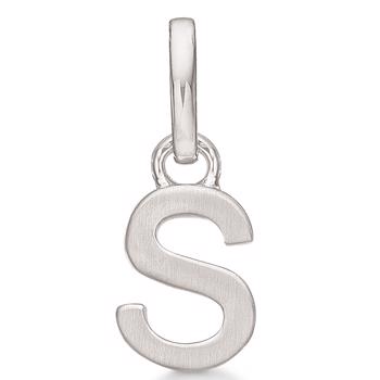 Letter pendant 8 mm, A-Z in sterling silver with matt and polished side