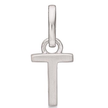 Letter pendant 8 mm, A-Z in sterling silver with matt and polished side