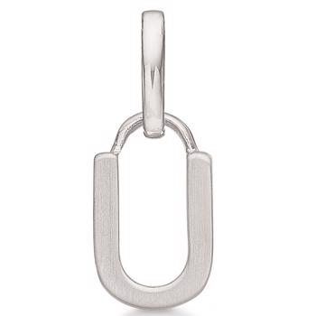 Letter pendant 8 mm, A-Z in sterling silver with matt and polished side