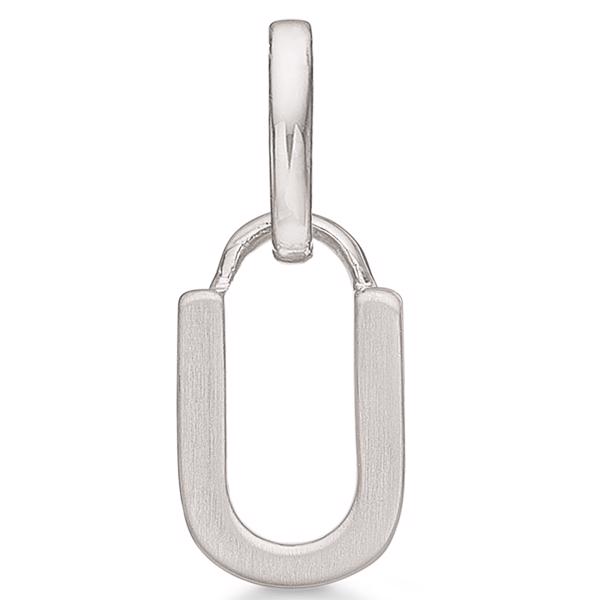 Letter pendant 8 mm, A-Z in sterling silver with matt and polished side