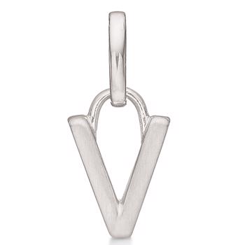 Letter pendant 8 mm, A-Z in sterling silver with matt and polished side