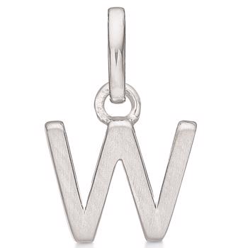 Letter pendant 8 mm, A-Z in sterling silver with matt and polished side