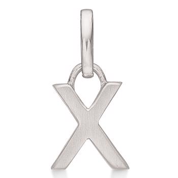 Letter pendant 8 mm, A-Z in sterling silver with matt and polished side