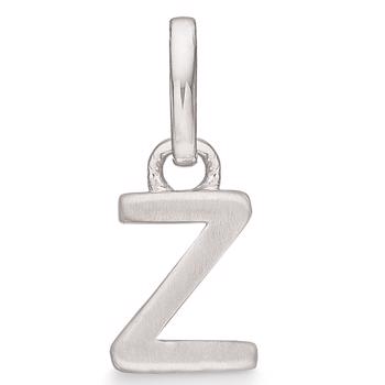 Letter pendant 8 mm, A-Z in sterling silver with matt and polished side