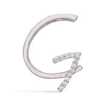 Letter pendant 15 mm, A-Z in sterling silver with zirconia