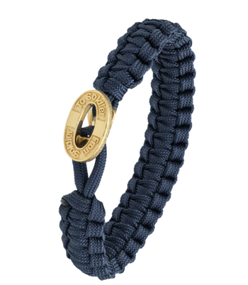 Aagaard From Soldier to Soldier blått armband med oxiderat guldpläterat stållås