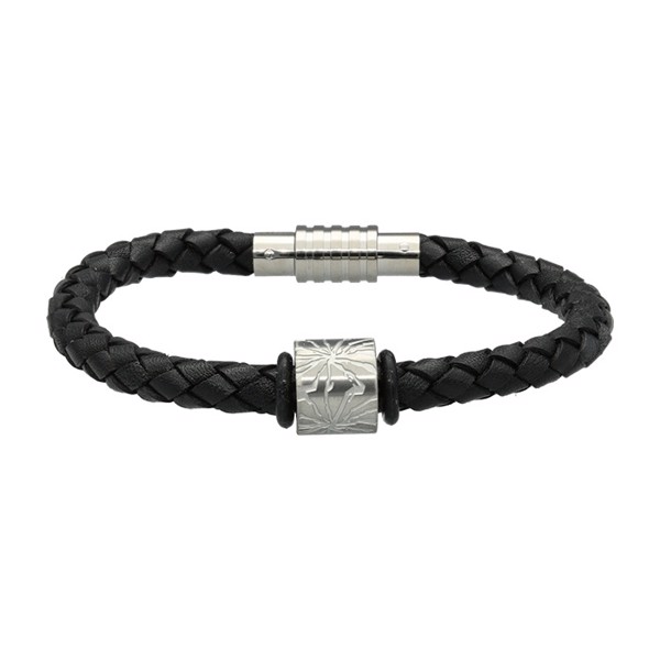 MENS Sort Armbånd med Charm - Aagaard (19 cm)