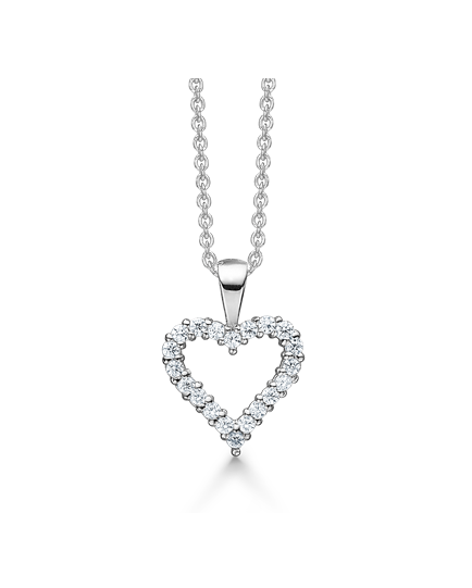 Silver heart pendant with cubic zirconia stones incl. necklace from Støvring Design