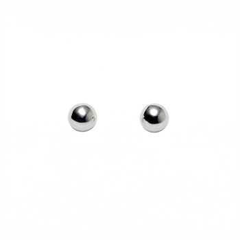 Silver ball stud earrings, 4 mm ball