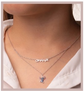 Disneys Stitch & Ohana silverhalsband