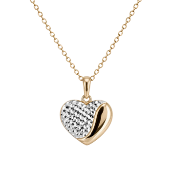 Textured 8 karat vedhæng med forgyldt kæ, från Aagaard