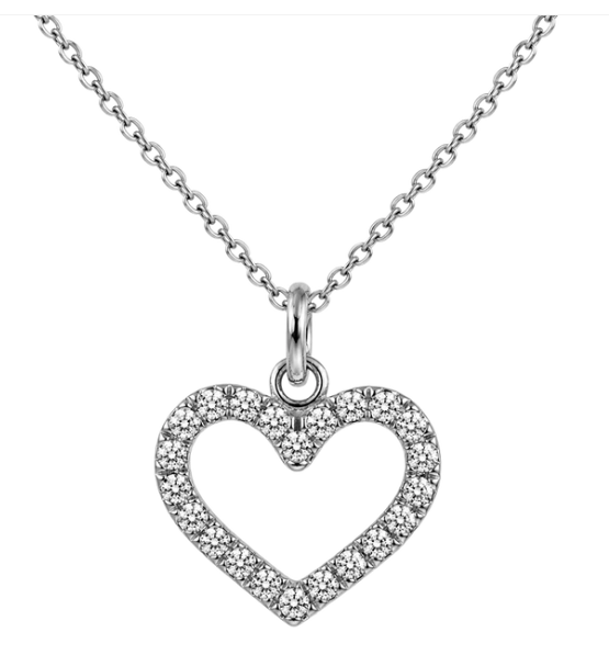 Aagaard Glowing Love halsband i silver med hjärta 45 cm