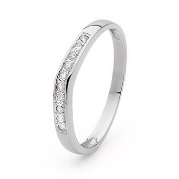 White gold diamond ring with 10 pcs 0,01 ct diamonds, Grace Eternity