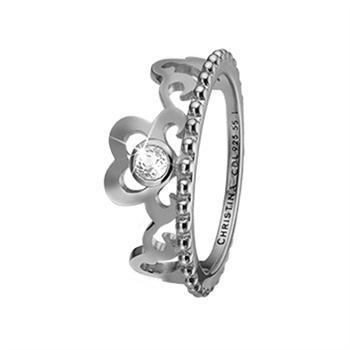 Christina Collect 925 sterling silver Princess Hearts Fine princess ring with hearts and topaz, model 2.16.A