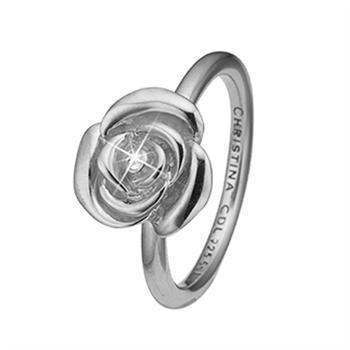 Christina Collect 925 Sterling Silver Topaz Rose Beautiful ring with detailed rose, model 2.19.A