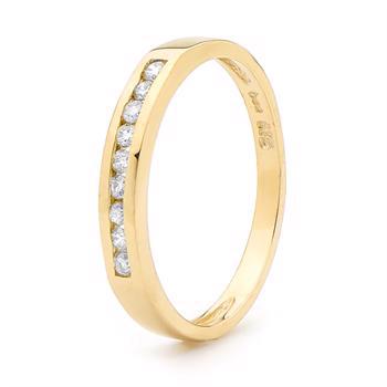 9 carat Gold finger ring with 0,18 carat diamonds