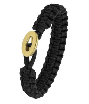 Aagaard From Soldier to Soldier Sort armband med brushed guldpläterat stållås